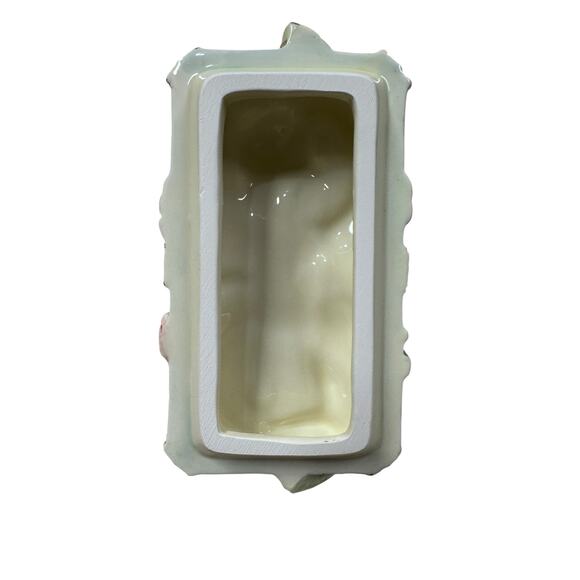 Fitz and Floyd Essentials Decorative Trinket Box Porcelain Blue w Flowers Ribbon - Picture 6 of 8